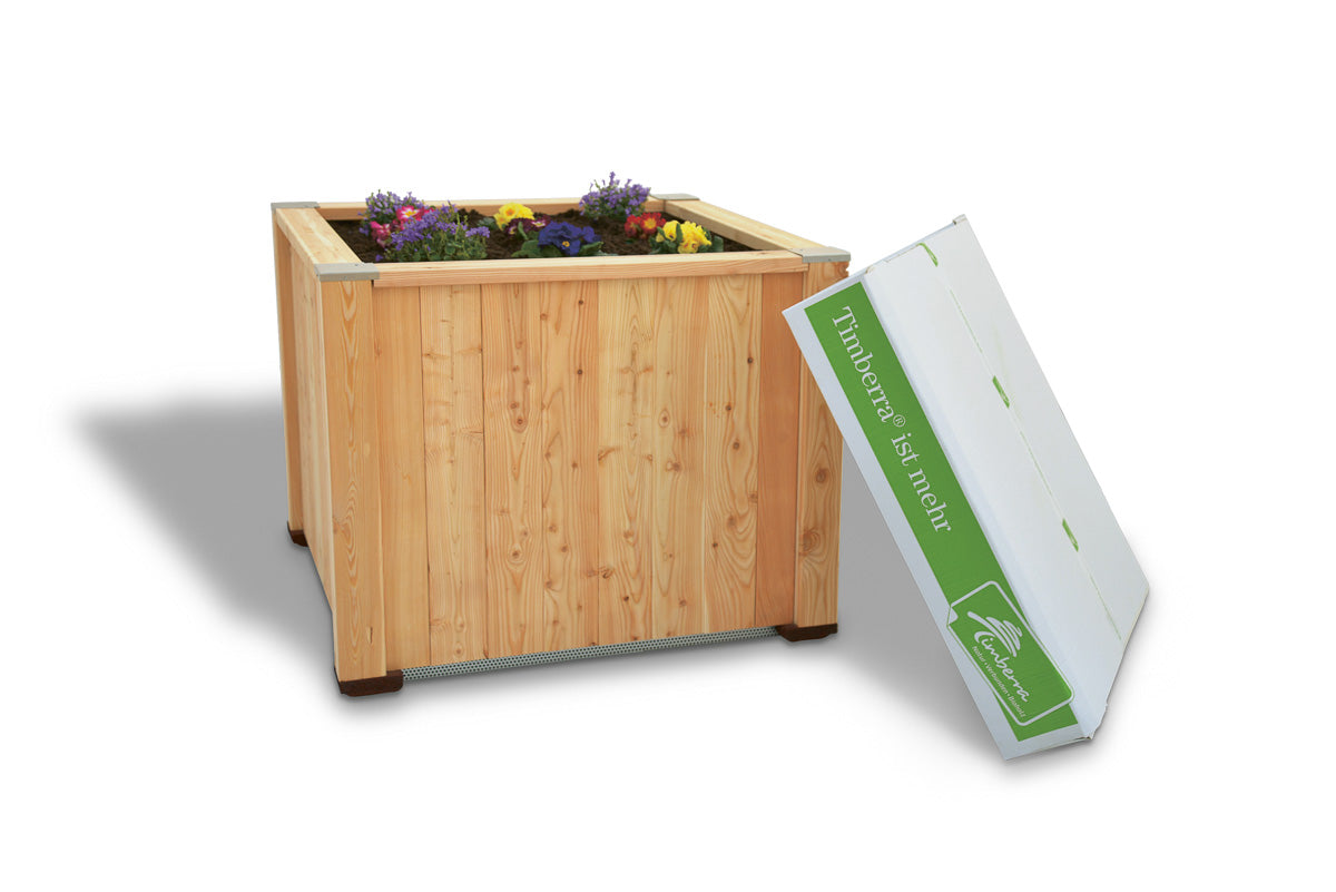Hochbeet aufgebaut mit Packung