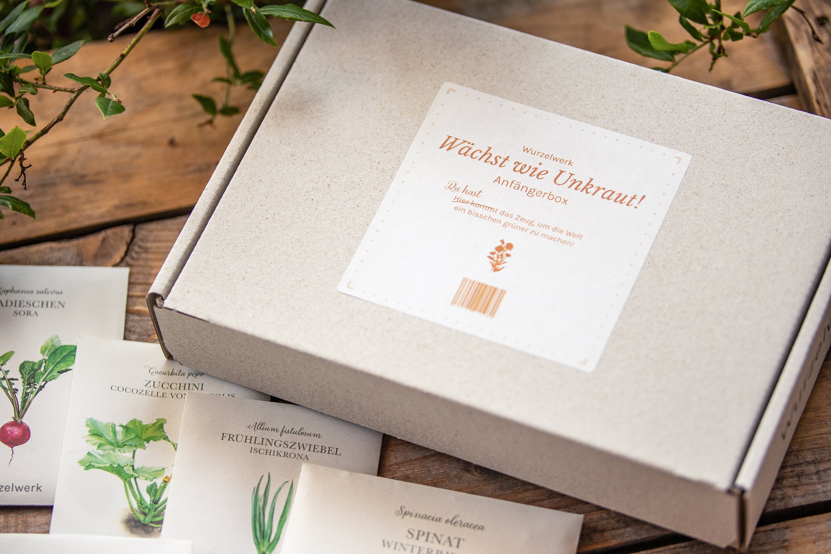 Saatgutbox mit dem Namen "Wächst wie Unkraut"