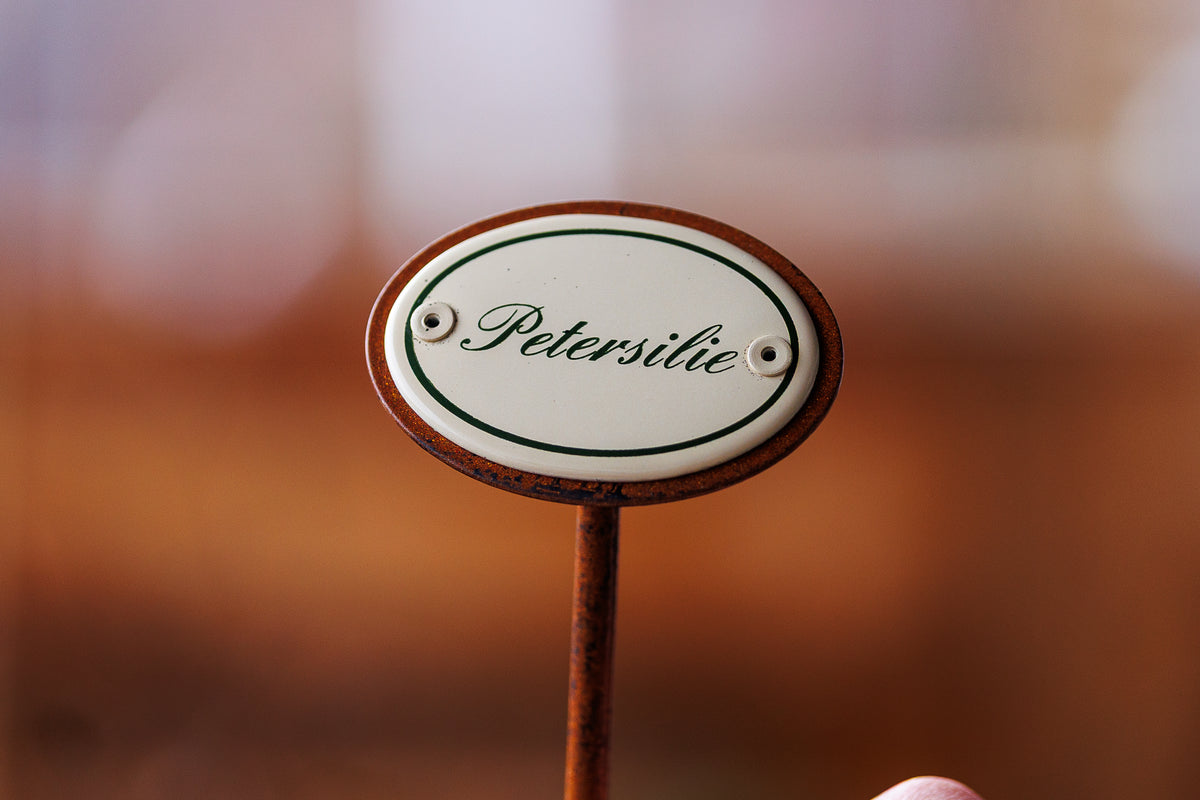 Kräuterschild "Petersilie" im Detail
